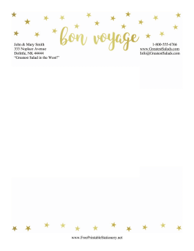 Bon Voyage Stationery Stars stationery design