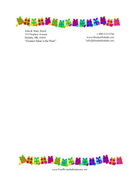 Bright Birthday Presents stationery design