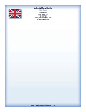 British Flag stationery design