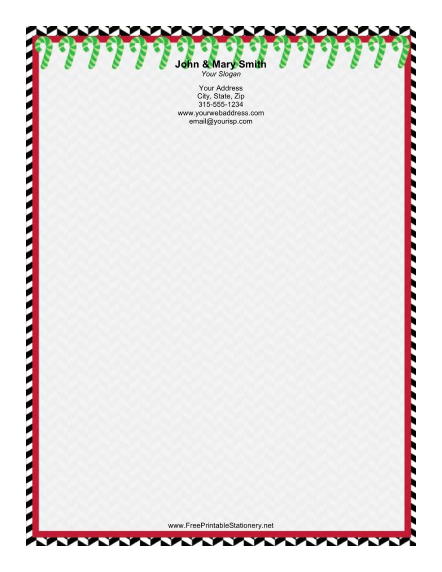 Candy Cane stationery design