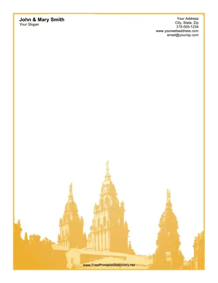 Cathedral Yellow stationery design
