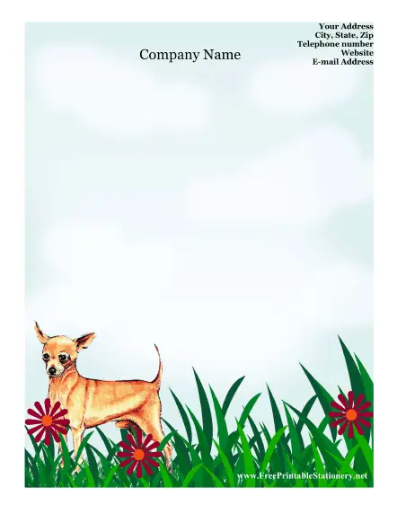 Chihuahua stationery design