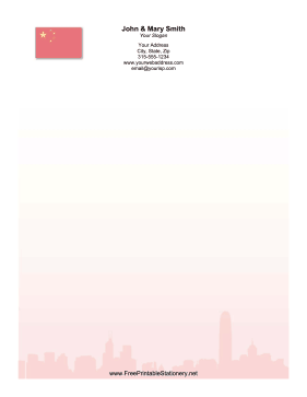 China Skyline stationery design