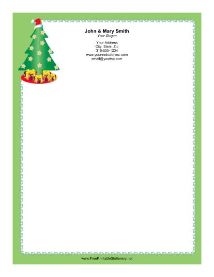 Christmas Tree with Gifts stationery design