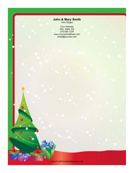Christmas Tree with Presents stationery design