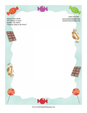 Colorful Candy Stationery stationery design