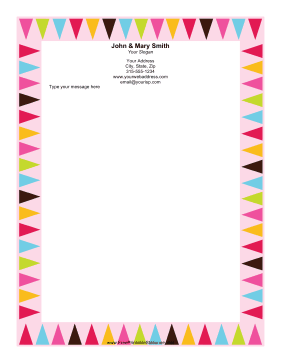 Colorful Pennants stationery design
