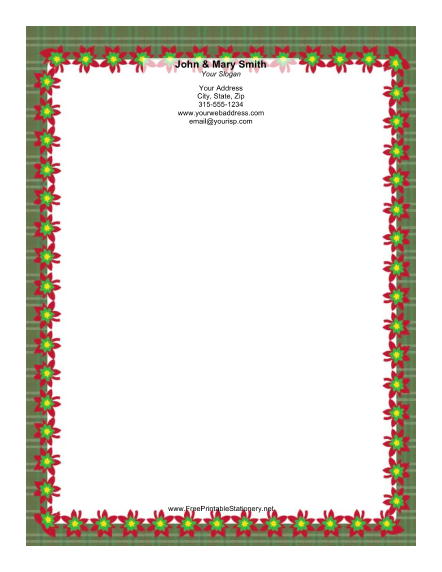 Colorful Poinsettias stationery design