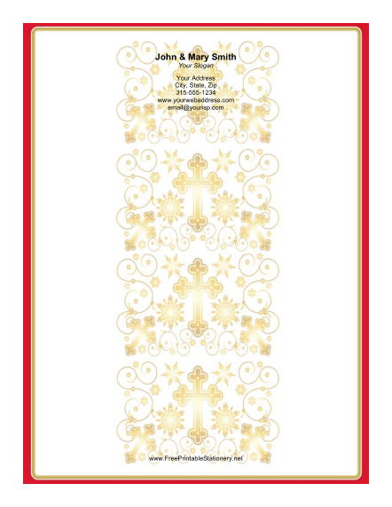 Column of Crosses stationery design