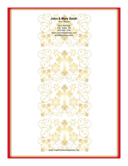 Column of Crosses stationery design