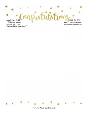 Congratulations Stationery Stars stationery design