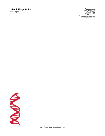 DNA Strand Red stationery design