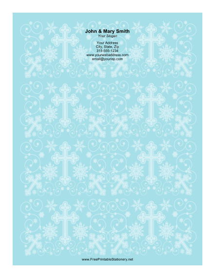 Different Sized Crosses Blue Background stationery design