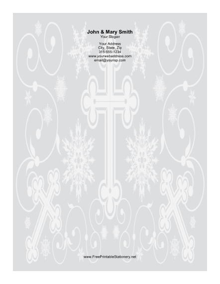 Different Sized Crosses Ornate Background stationery design