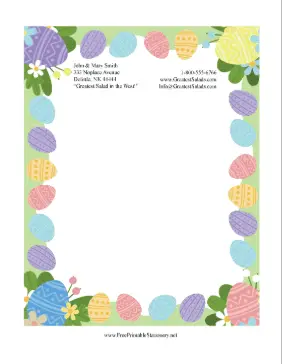 Easter Eggs And Flowers stationery design