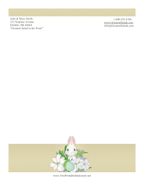 Easter Rabbit And Lilies stationery design