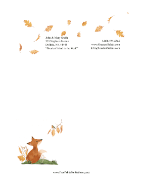 Fall Fox stationery design