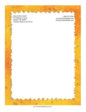 Fire Mosaic Stationery stationery design