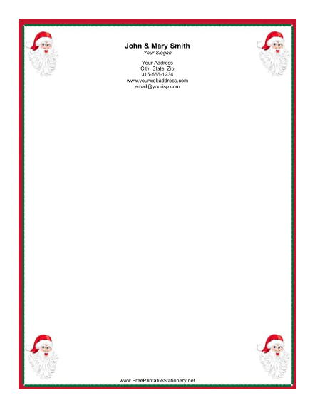 Four Santas stationery design