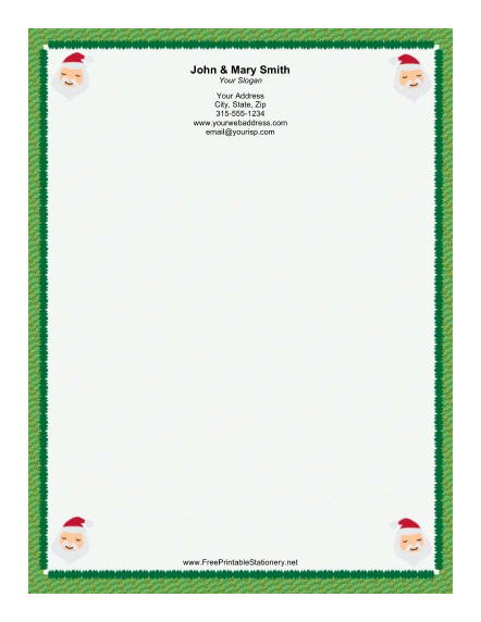 Four Small Santas Hats stationery design