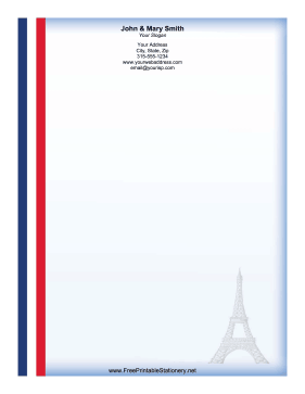 France Flag stationery design