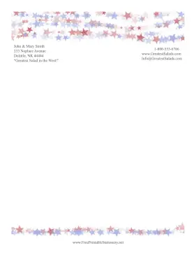 Glittery Patriotic Stars stationery design