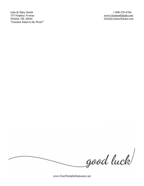 Good Luck Stationery Simple stationery design