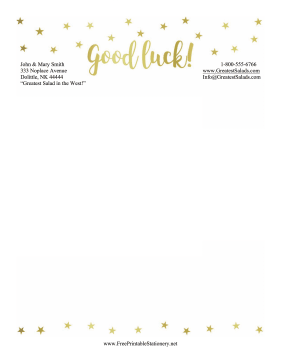 Good Luck Stationery Stars stationery design