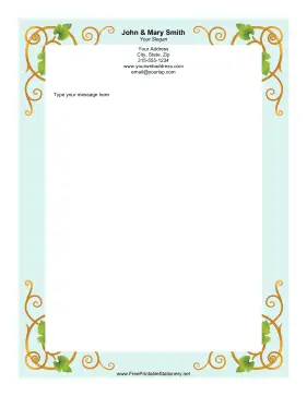 Grapevine Blue stationery design