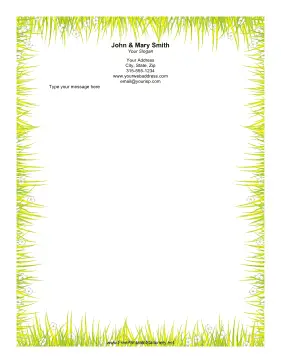 Grass Border stationery design