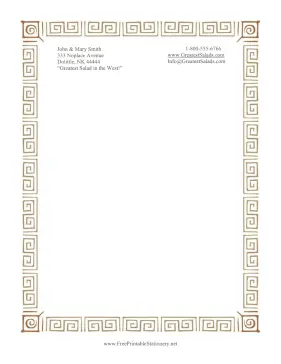 Greco Border stationery design