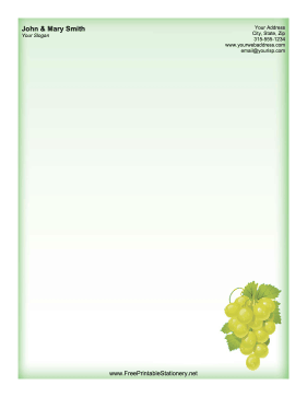 Green Grapes stationery design