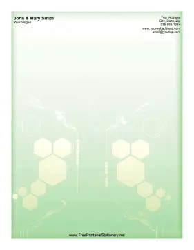 Green Hexagon stationery design