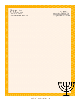 Hanukkah Menorah stationery design
