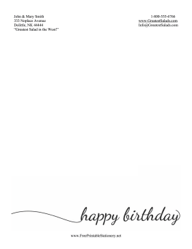 Happy Birthday Stationery Simple stationery design