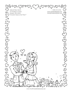 Happy Couple Black and White stationery design
