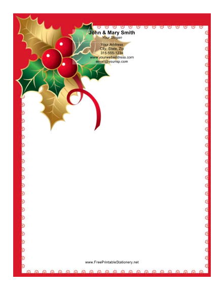 Holly stationery design