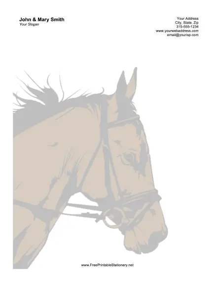 Horse Sunset stationery design
