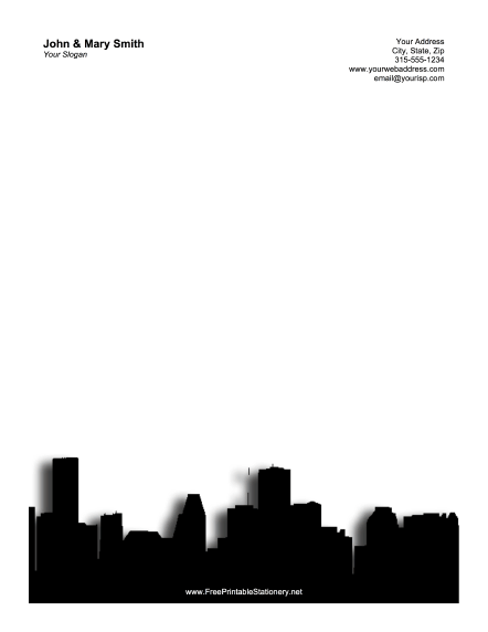 Houston Skyline stationery design