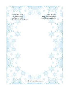 Icy Snowflakes stationery design