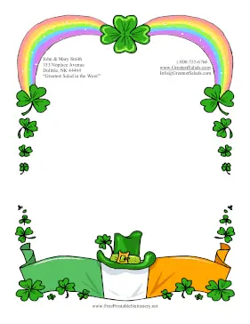 Irish Flag Rainbow stationery design