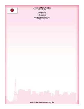 Japan Skyline stationery design