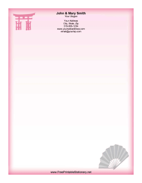 Japanese Fan stationery design