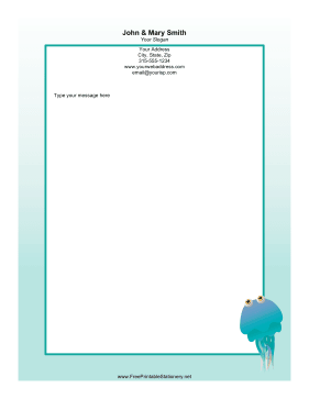 Jellyfish Blue stationery design