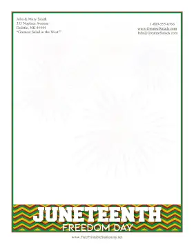 Juneteenth Freedom Day stationery design