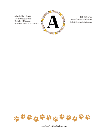 Kid Animal Monogram A stationery design