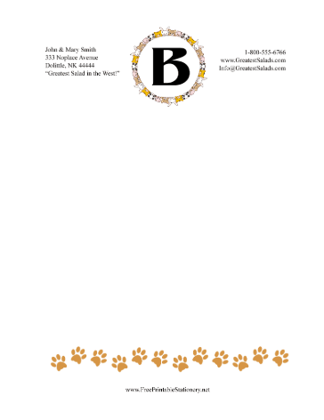 Kid Animal Monogram B stationery design