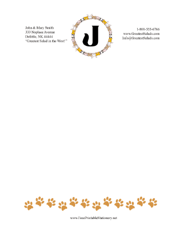 Kid Animal Monogram J stationery design