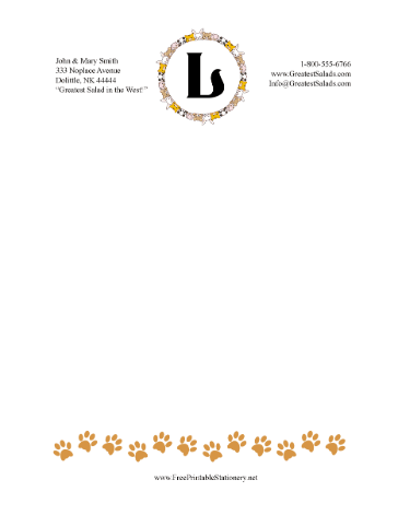 Kid Animal Monogram L stationery design