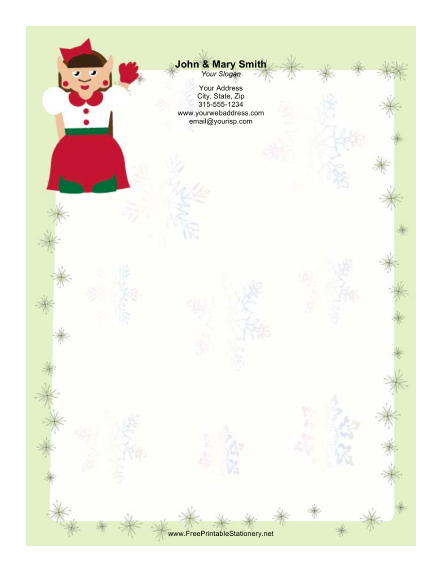 Lady Elf Red Skirt stationery design